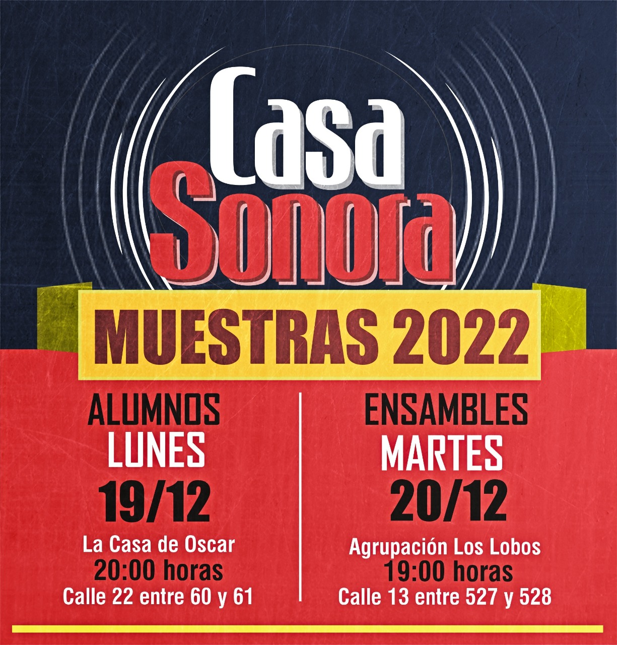 <span style='color:#ff0000;font-size:16px;font-weight: bold;'>Lunes 19 de Diciembre de 2022</span><br> Muestra de Alumnos Casa Sonora